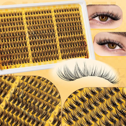 QUEWEL Lash Clusters Wispy Eyelash Clusters 300 Pcs Natural Cluster Eyelash | Extensions C Curl, Mixed Length 10-16mm DIY Individual Lashes Cluster at Home for Countless Stunning Looks (QU45)
