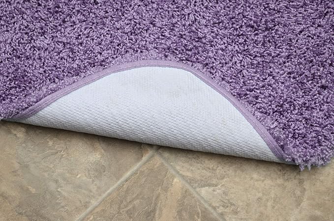 Garland Rug Jazz Nylon Washable 24 in. x 40 in. Purple Bath Rug Soft, Absorbent, and Stylish for Your Bathroom