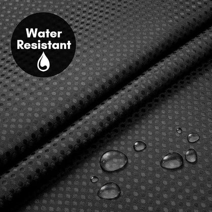 Americanflat 72x75 Hookless Waffle Pattern Shower Curtain - Water-Resistant Long Shower Curtain with Sheer Panel, Snap-in Liner, and Durable Grommets - 100% Polyester - Black