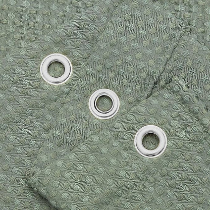 Barossa Design Sage Green Shower Curtain Waffle Weave - Hotel Luxury Heavyweight Thick Fabric Shower Curtains for Bathroom, Water Repellent, 71 x 72 inches