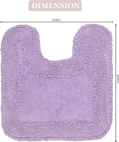 Home Weavers Radiant Collection 100% Cotton Bathroom Rugs Set, Machine Washable Rug, Extra Soft and Absorbent Bath Rug, Kitchen Mat, Bath Mat Set, Bath Floor Mat Non Slip, 20"x20" Contour, Purple