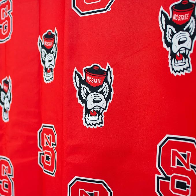 Everything Comfy North Carolina State Wolfpack Bright and Colorful Shower Curtain Cover, 70" x 72"
