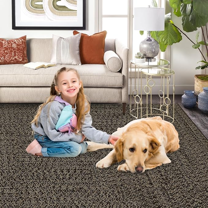 Washable Runner Rug 2x6 Hallway Rug Runner Non Slip Bath Mat Modern Soft Farmhouse Throw Rugs Kitchen Rugs Stain Resistant Carpet for Bedroom Entryway Indoor 2'x6' Black/Brown