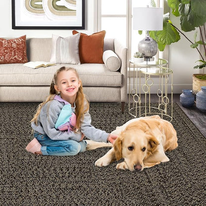 Washable Runner Rug 2x6 Hallway Rug Runner Non Slip Bath Mat Modern Soft Farmhouse Throw Rugs Kitchen Rugs Stain Resistant Carpet for Bedroom Entryway Indoor 2'x6' Black/Brown
