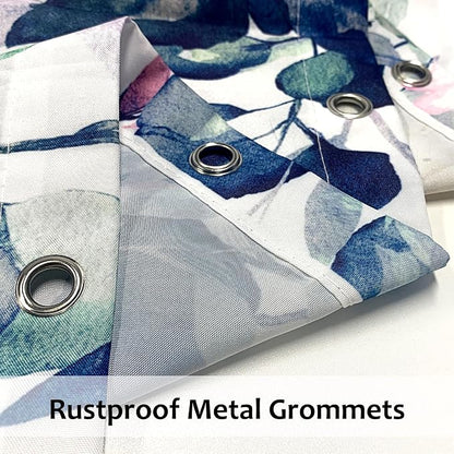 120GSM Shower Curtain Blue Eucalyptus Shower Curtains for Bathroom, Waterproof Leaf Shower Curtain Sets,Leaves Fabric Cloth Bathroom Curtains 72x72 inch with Hooks