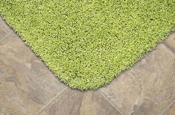 Garland Rug Jazz Nylon Washable 24 in. x 40 in. Lime Green Bath Rug Soft, Absorbent, and Stylish for Your Bathroom