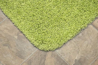 Garland Rug Jazz Nylon Washable 24 in. x 40 in. Lime Green Bath Rug Soft, Absorbent, and Stylish for Your Bathroom