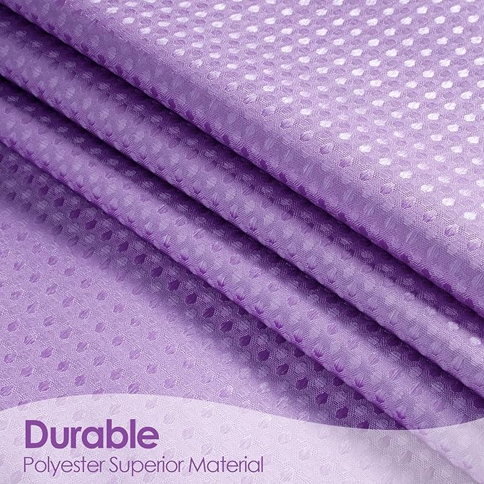 MitoVilla Purple Ombre Shower Curtain 72 x 78, Long Waffle Fabric Shower Curtains for Modern Luxury Bathroom Decor, Heavy Duty Hotel Cloth Shower Curtains 78 inch Long