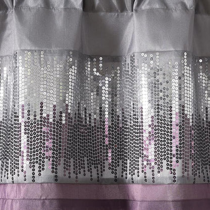 Lush Decor Night Sky Sequins Valance Curtain Single, 52"W x 18"L Purple & Gray - Kitchen Curtains Valances For Windows - Bathroom Curtains Window