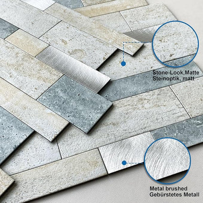 Stone Peel Stick Backsplash Tiles Kitchen Wall Blue Green 5pcs