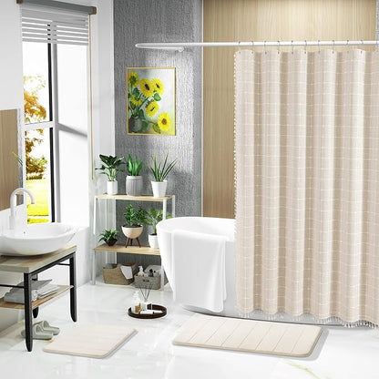 Yimobra Memory Foam Bath Mat, Super Soft Absorbent Bathroom Rug Non Slip, Quick Dry, Machine Washable Floor Carpet for Tub Shower, Home Decor Accessories, 24x17, Cream