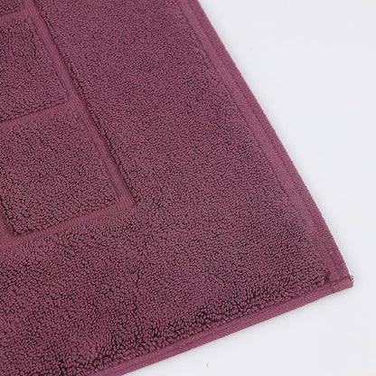 Superior 100% Cotton Bathmat Set, Bath Mats, Bathroom Decor, Shower, Bathtub Essentials, Home Accessories, Small Washable Rug, No Backing, Heavyweight, Nora Collection, Set of 2, 22" x 35", Plum