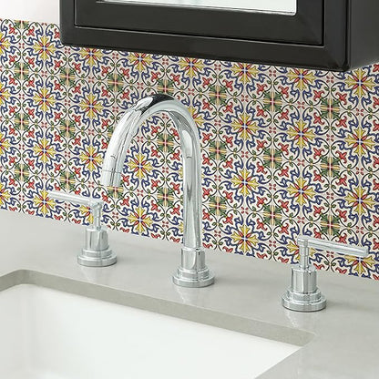 In Home NH2365 Tuscan Tile Peel & Stick Backsplash Tiles, Standard, Multicolor