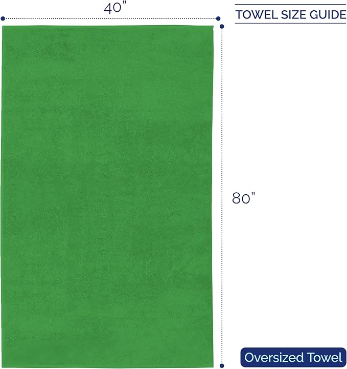 Elegant Comfort Premium Super Soft Highly Absorbent 1 Piece Oversized Bath Sheet - 40" x 80" inch, Luxurious Hotel Spa Quality 100% Turkish Cotton Extra Large Bath Towels for Adults, Emerald Green