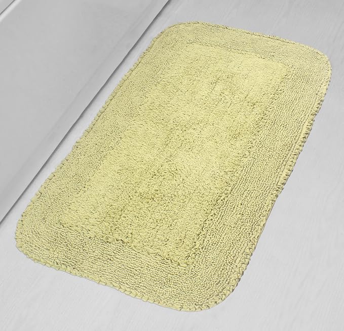 Home Weavers Radiant Collection 100% Cotton Bathroom Rugs Set, Machine Washable Rug, Extra Soft and Absorbent Bath Rug, Kitchen Mat, Bath Mat Set, Bath Floor Mat Non Slip, 24"x40" Rectangle, Green