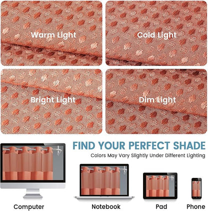 EUTXL 256GSM Heavyweight Hotel Shower Curtain with Detachable Liner - Waffle Textured,Hotel Grade,Spa Like Bath Curtain,71W x 74H,Coral