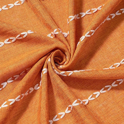 MitoVilla Boho Extra Long Shower Curtain 72 x 96, Orange Modern Farmhouse 96 inch XL Polyester Linen Texture Tassel Fabric Shower Curtain Set with Hooks for Cottagecore Country Bathroom Decor,Orange