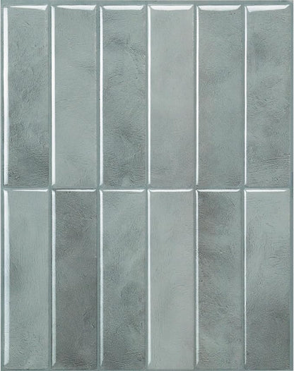 Smart Tiles Peel and Stick backsplash, Stacked Frost Gray, 11.43"x9" | Pack of 5 (3.5 sq ft), Glossy, Heat/Moisture Resistant, Low VOC, Kitchen/Bathroom, Renter Friendly, Made in Canada