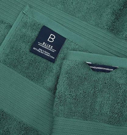 Luxury Oversized Bath Towels | 650 GSM, 34" x 56" | Hotel Quality, Soft & Highly Absorbent | Quick Dry, Thick, Combed Cotton Bathroom Towels | Deep Teal - 4 Pack