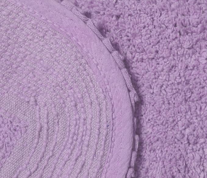 Home Weavers Radiant Collection 100% Cotton Bathroom Rugs Set, Bathroom Décor, Washable Rug, Extra Soft and Absorbent Bath Rug, Kitchen Mat, Bath Mat Set, Bath Floor Mat Non Slip, 22" Round, Purple