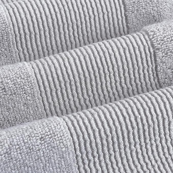 Modern Threads Air Cloud 18-Piece Towel Set - 100% Zero-Twist Cotton, 500 GSM, Quick Dry & Plush, Gray