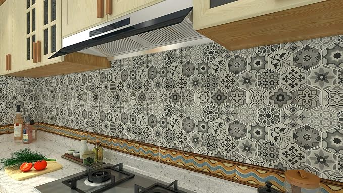 Peel and Stick Backsplash Tiles for Kitchen, Talavera Mexican Tiles (10 Sheets)