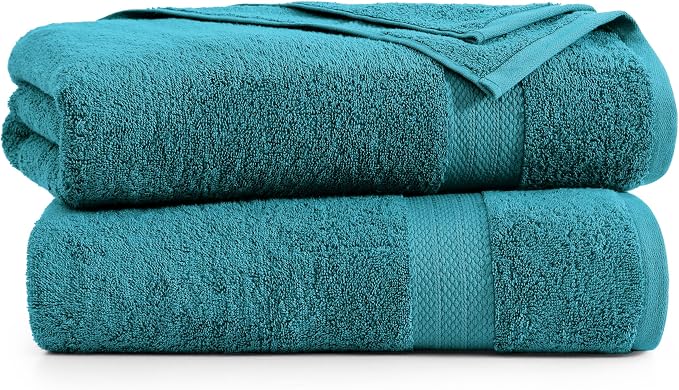 LANE LINEN Bath Sheets 2 Pack Oversized Soft Absorbent - Sea Port | Shower Sheets - Everyday Durability, OEKO-TEX Certified, Ring-Spun Durability, Generously Sized, Oversized & Roomy