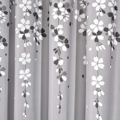 Lush Decor Weeping Flower Light Filtering Window Curtain Panels, Pair, 52"W x 63"L + 2" Header, Gray - Charming Modern Floral Curtains for Living Room, Dining Room, & Bedroom