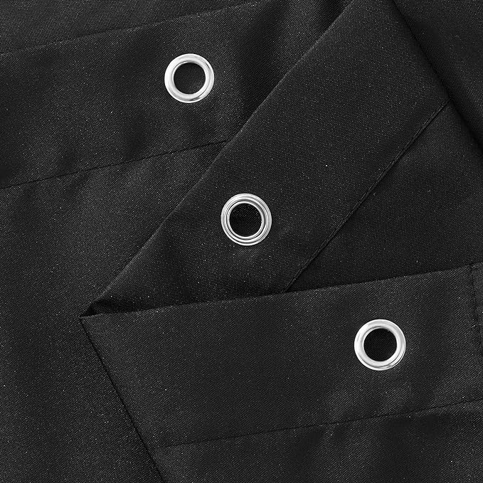 N&Y HOME Fabric Shower Curtain or Liner with Weighted Magnets - Hotel Quality Opaque Black Shower Curtain for Bathroom, Machine Washable, Water Repellent - Black, 72x72 (Pack of 2)