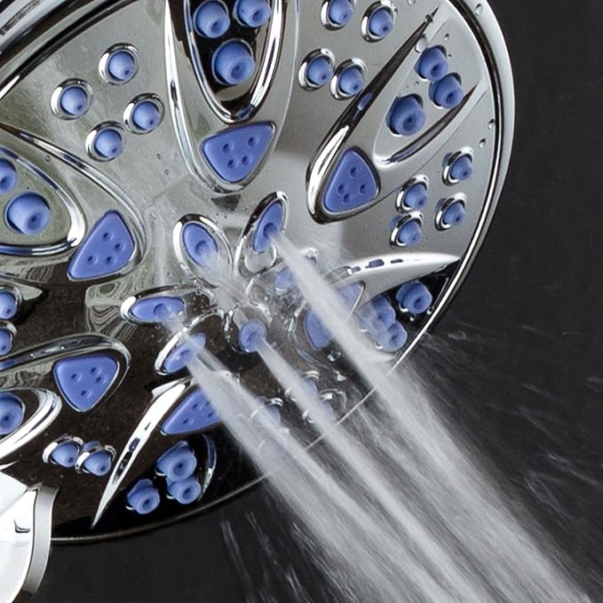 AquaDance Antimicrobial – Anti-Clog High-Pressure 6-Setting Shower Head with Microban Nozzle Protection from Growth of Mold, Mildew & Bacteria for Stronger Shower! 4" Sunset Blue | More Power, Better Shower Hygiene! Lifetime Antimicribial Nozzle Protec...