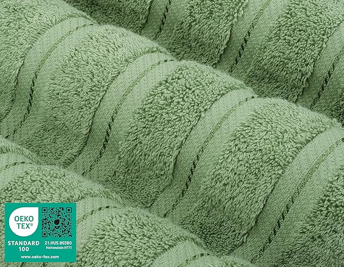 American Soft Linen Luxury Hand Towels for Bathroom, 600 GSM Heawy Weight 16x28 Size 100% Cotton Turkish 4 Piece Hand Face Towel Set, Sage Green Hand Towels