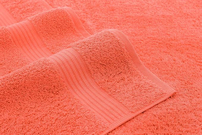 American Veteran Towel, 100% Cotton Turkish Bath Towels for Bathroom 4 Pack, 27x54 Extra Large Premium Soft Drying Bathroom Towels, Coral