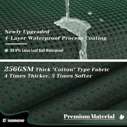 Stall Waffle Shower Curtain 256 GSM Heavy Fabric 54x72 Dark Green | 54 Inch Wide, Thick Cloth, Weighted Hem, Water Repellent, Hotel Luxury Polyester Shower Curtain Set for Bathroom 10 Hooks