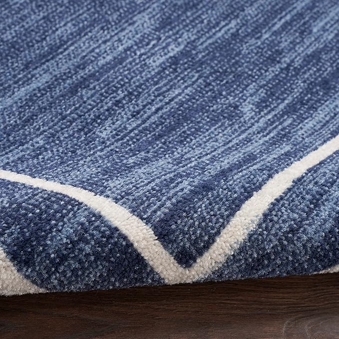 Nourison Home Nourison Essentials Navy/Ivory 9' x 12' Area Rug - Easy Clean, Non Shedding, Bed Room, Living Room, Dining Room, Kitchen (9' x 12')