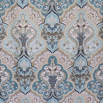Serafina Home Decorative Blue & Brown Boho Fabric Shower Curtain, Modern Farmhouse for Vintage Rustic Bathroom Decor, Floral Victorian, 72 x 72