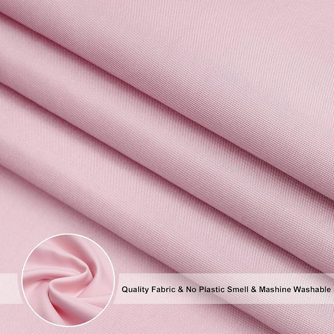 EurCross Pink Fabric Shower Curtain Liner 72 x 72 inches with Hooks, Water Resistant Chic Girlish Bathroom Décor for Bathroom Hotel Quality