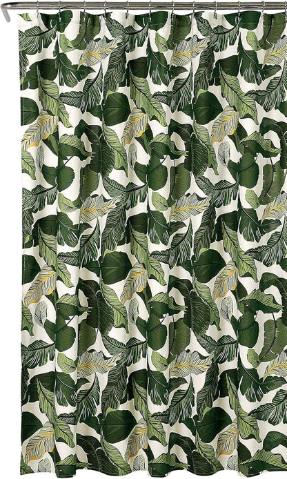 Lush Decor Tropical Paradise Shower Curtain Single 72" W x 72" L Green - Tropical Shower Curtains for Bathroom - Bathroom Curtain - Coastal Decor