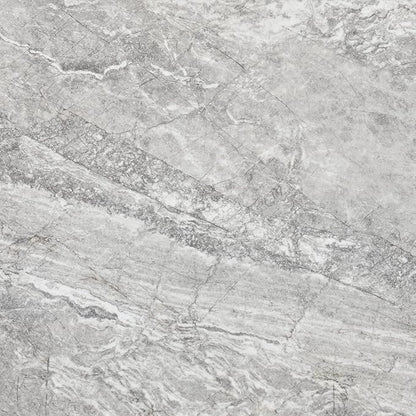 Daltile Perpetuo 12" x 12" Marble Look Porcelain Floor Tile in Polished Eternal Grey for Kitchen, Bathroom, Living Room Floors | (13 PC Per Carton) (12.22 SQFT Per Carton)