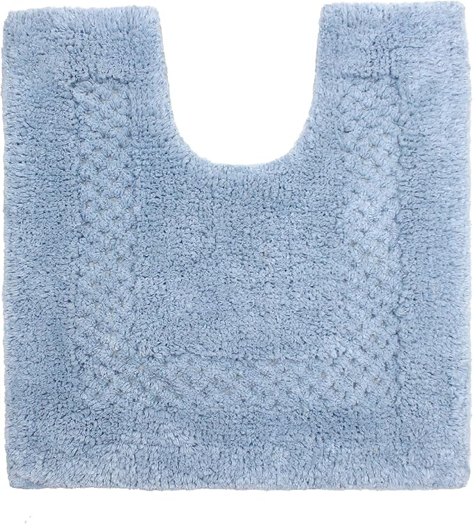 Home Weavers Classy Bathmat 100% Cotton Bathroom Rugs Set, Bathroom Décor, Washable Rug, Extra Soft and Absorbent Bath Rug, Kitchen Mat, Bath Mat Set, Bath Floor Mat Non Slip, 20"x20" Contour, Blue