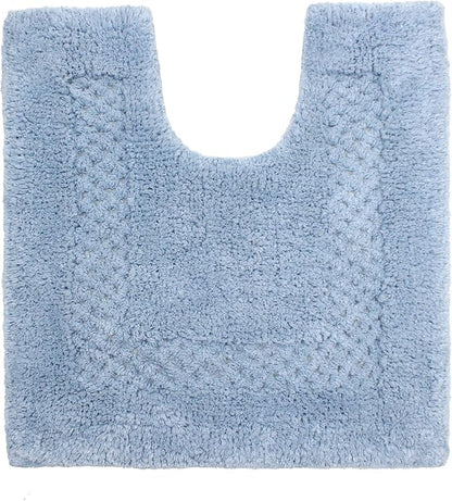 Home Weavers Classy Bathmat 100% Cotton Bathroom Rugs Set, Bathroom Décor, Washable Rug, Extra Soft and Absorbent Bath Rug, Kitchen Mat, Bath Mat Set, Bath Floor Mat Non Slip, 20"x20" Contour, Blue