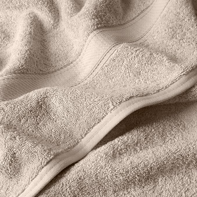 SUPERIOR Egyptian Cotton Ultra Plush & Absorbent, 6 Piece Set, Stone | Quick Dry, Soft Luxury Towel Set, Bath Essentials, Guest Bath, Spa, 2 Bath, 2 Hand, 2 Face Towels, Madeline Towels