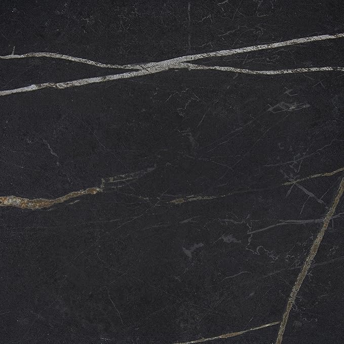 Daltile Perpetuo 12" x 12" Marble Look Porcelain Floor Tile in Matte Infinite Black for Kitchen, Bathroom, Living Room Floors | (13 PC Per Carton) (12.22 SQFT Per Carton)