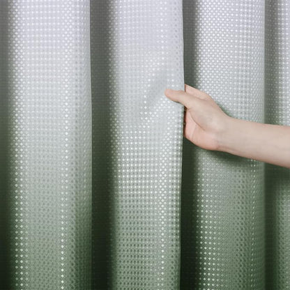 Shower Curtain 72 inches Long 6FT for Bathroom 1 Panel Olive Green | Ombre Waffle, Shower Curtains with Hook, Water Repellent, Boho Farmhouse, Simple Modern Bath Decor, 72x72
