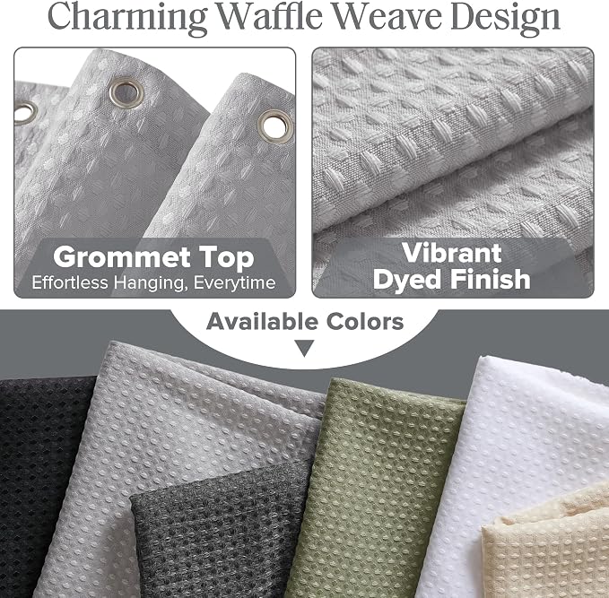 Madison Park Arbor Waffle Extra Wide Shower Curtain, 108 x 72, Grey Solid | Adds Privacy, Machine Washable, Farmhouse, OEKO-TEX Certified Bathroom Curtain, 3M Scotchgard Moisture Management