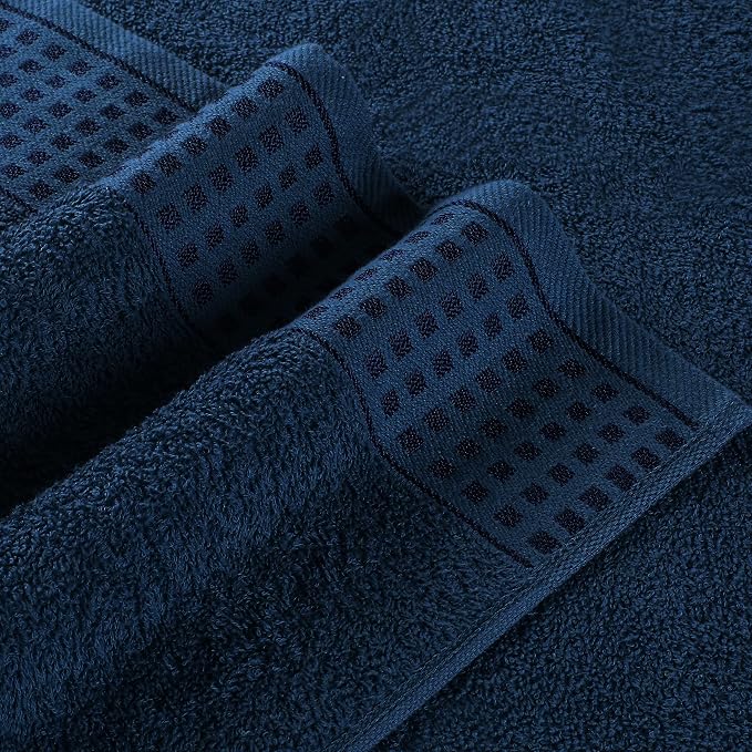 GLAMBURG 100% Cotton 2 Pack Oversized Bath Towel Set 28x55 Inches, Ultra Soft Highly Absorbant Compact Quickdry & Lightweight Large Bath Towels, Ideal for Gym Travel Camp Pool - Mineral Blue