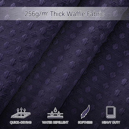 Extra Long Purple Bathroom Decor Waffle Shower Curtain 96 Inches 256GSM Heavy Duty Shower Curtain Set, Hotel Quality Water Repellent Modern Shower Curtains with 12 Hooks,72Wx96H