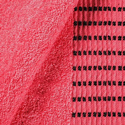 Ultra Soft 6 Pack Cotton Towel Set, Contains 2 Bath Towels 28x55 inch, 2 Hand Towels 16x24 inch & 2 Wash Cloths 12x12 inch, Ideal Everyday use, Compact & Lightweight - Coral Orange