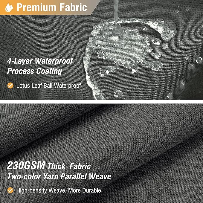 Extra Long Linen Textured Fabric Shower Curtain, 72x96, Charcoal Gray | Extra Tall Size, 230GSM Polyester, Heavy Duty Cloth, Weighted Hem, 12 Plastic Hooks, Modern Hotel Style, Machine Washable