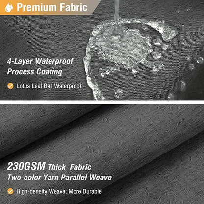Extra Long Linen Textured Fabric Shower Curtain, 72x96, Charcoal Gray | Extra Tall Size, 230GSM Polyester, Heavy Duty Cloth, Weighted Hem, 12 Plastic Hooks, Modern Hotel Style, Machine Washable