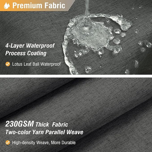 Extra Long Linen Textured Fabric Shower Curtain, 72x96, Charcoal Gray | Extra Tall Size, 230GSM Polyester, Heavy Duty Cloth, Weighted Hem, 12 Plastic Hooks, Modern Hotel Style, Machine Washable
